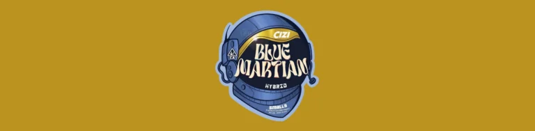 Cizi Blue Martian hybrid cannabis packaging.